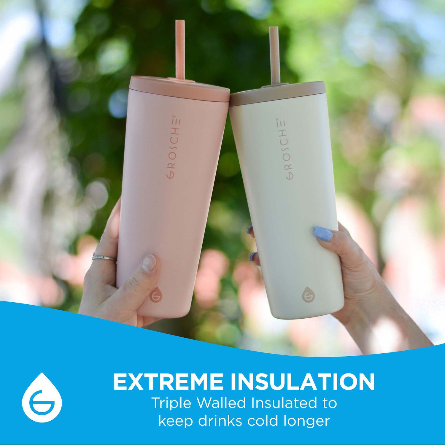 GROSCHE JASPER 23-oz. Insulated Tumbler with Straw 2-pk. - Thumbnail 2