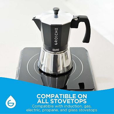 GROSCHE MILANO Induction Stovetop Espresso 9-Cup Stainless Steel Moka Pot Coffee Maker