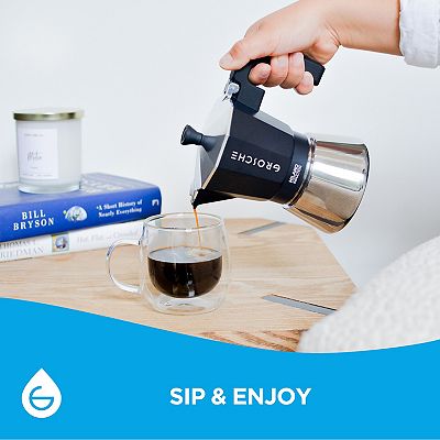 GROSCHE MILANO Induction Stovetop Espresso 9-Cup Stainless Steel