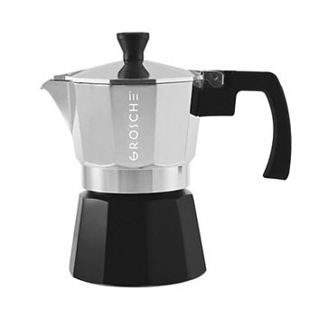 GROSCHE MILANO Tuxedo Stovetop Espresso 3 cup Stainless Steel Moka Pot Coffee Maker