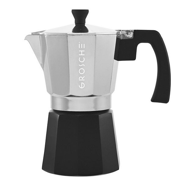 moka 。 GROSCHE MILANO Tuxedo Stovetop Espresso 9-Cup Stainless Steel Moka