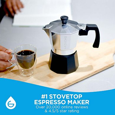 GROSCHE MILANO Tuxedo Stovetop Espresso 9-Cup Stainless Steel Moka Pot Coffee Maker
