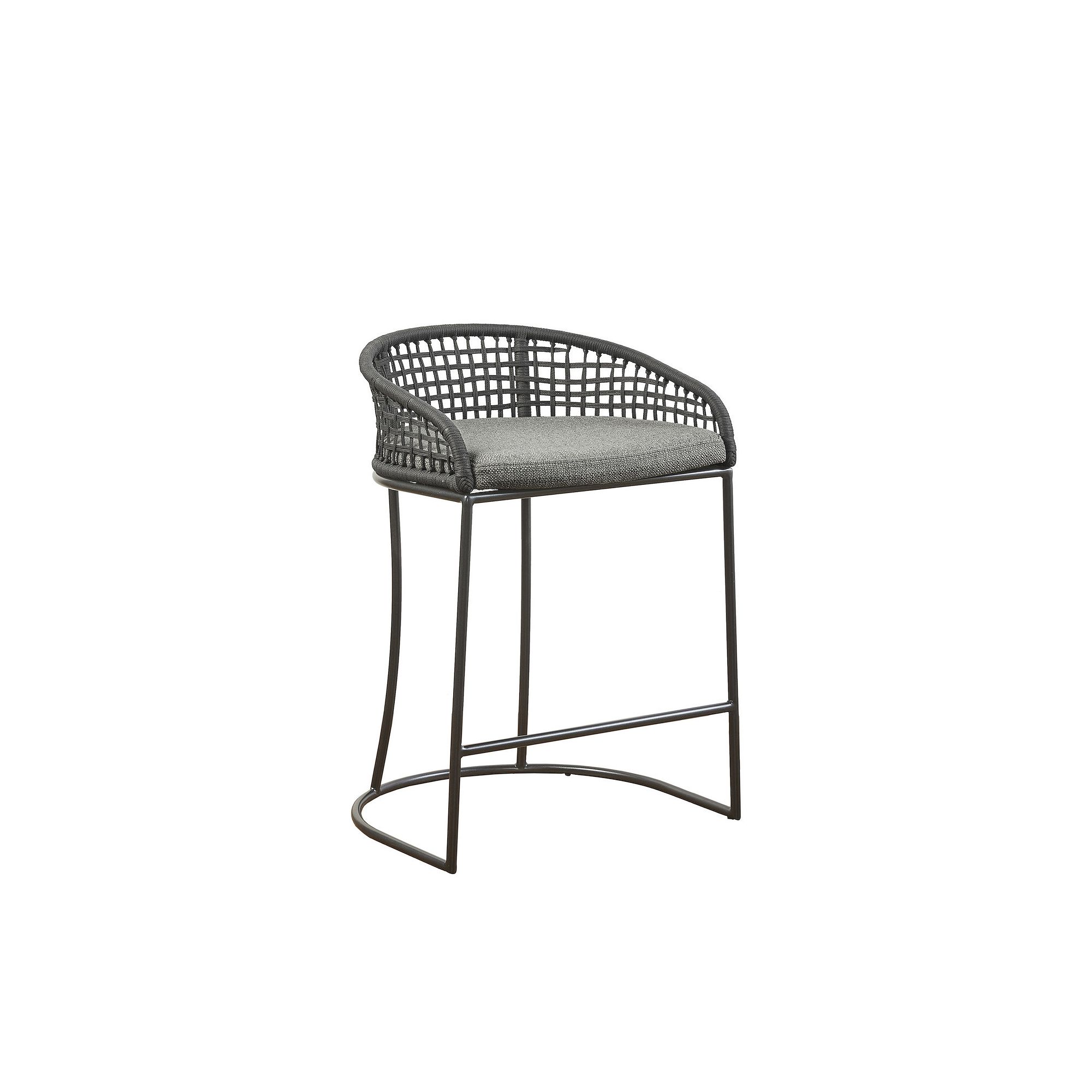 Madison Park Carmel 25 Upholstered Woven Counter Stool, Dark Gray
