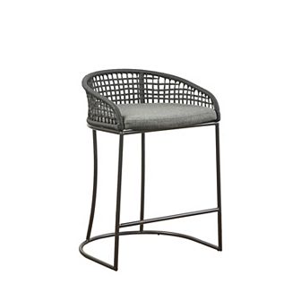 Madison Park Carmel 25" Upholstered Woven Counter Stool