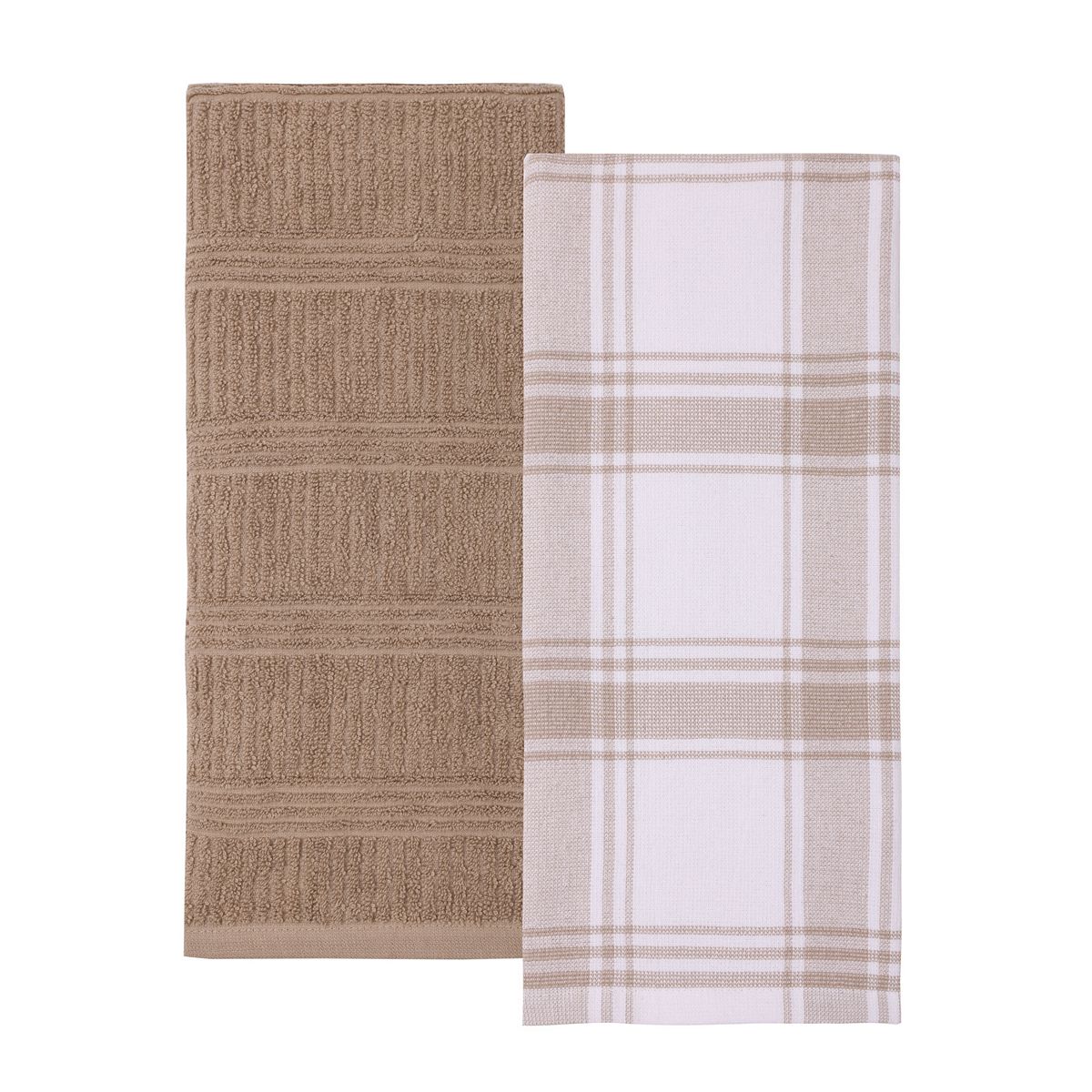 Mingle & Co. 2-Pack Dual Purpose Terry Kitchen Towels - Khaki