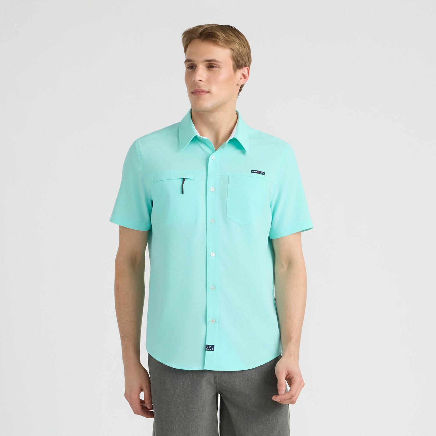 Мужская рубашка Salt Life Keeper Woven Performance, цвет: Синий — фото 1