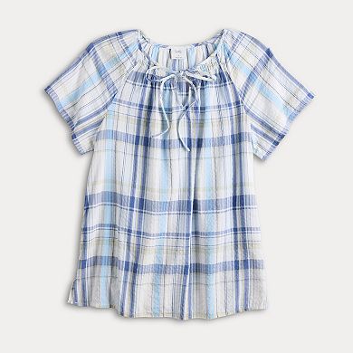 Women's Croft & Barrow® Raglan Splitneck Blouse