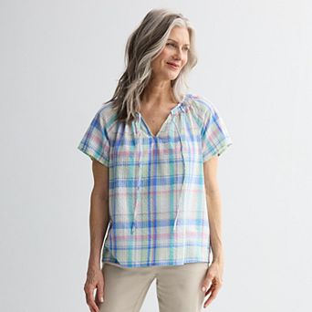 Women's Croft & Barrow® Raglan Splitneck Blouse