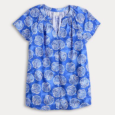 Women's Croft & Barrow® Raglan Sleeve Button Front Blouse