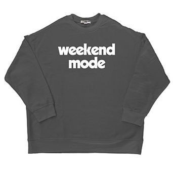 Juniors' Suburban Riot Weekend Mode Oversized Grey Sweatshirt