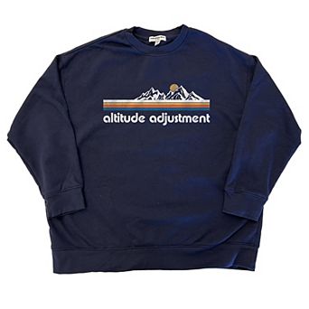Juniors' Suburban Riot Atitude Adjustment Oversized Navy Sweatshirt