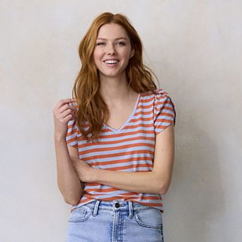 Women's LC Lauren Conrad Tulip Sleeve V-Neck Tee