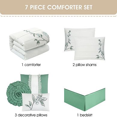 Nanshing Raina 7 Piece Floral Comforter Set