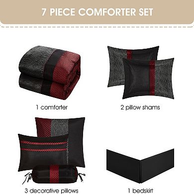 Nanshing Corell 7 Piece Jacquard Comforter Set