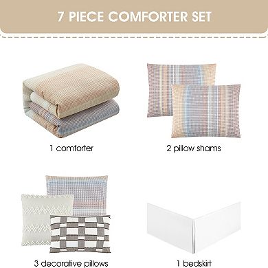 Nanshing Cosette 7-Piece Stripe Comforter Set