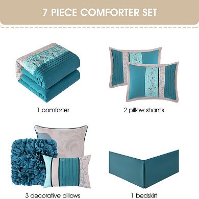 Nanshing Juliana 7-Piece Floral Comforter Set