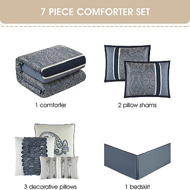 Nanshing Geraldine 7-Piece Paisley Comforter Set