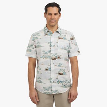 Men's Chaps Short Sleeve Printed Button-Down Shirt