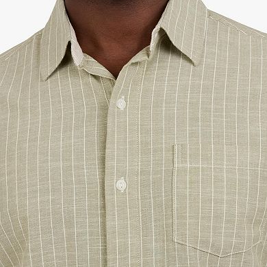 Men's Chaps Short Sleeve Linen Blend Button Down Shirt