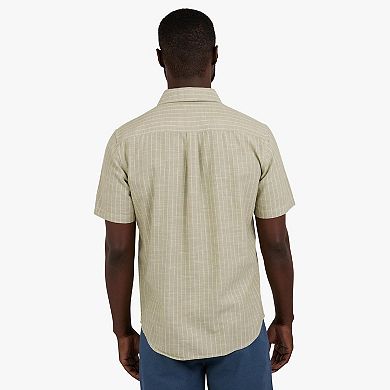 Men's Chaps Short Sleeve Linen Blend Button Down Shirt