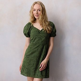 Petite LC Lauren Conrad Puff Sleeve Mini Dress