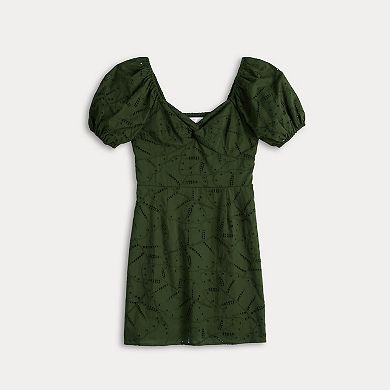 Petite LC Lauren Conrad Puff Sleeve Mini Dress