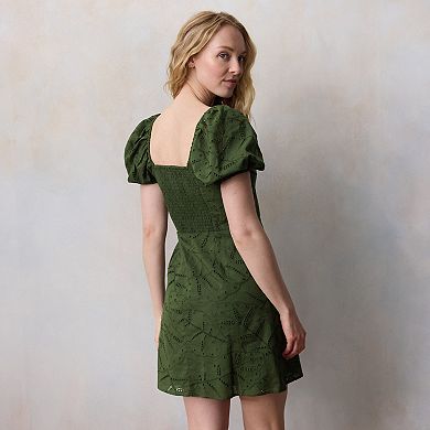 Petite LC Lauren Conrad Puff Sleeve Mini Dress