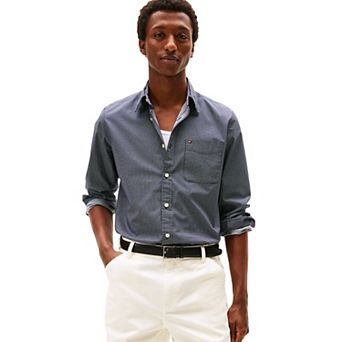 Men's Tommy Hilfiger Micro Print Long Sleeve Woven Shirt