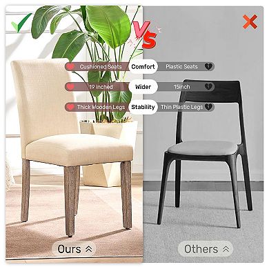 Unikome 2 Pack Stylish Modern Upholstered Dining Chairs