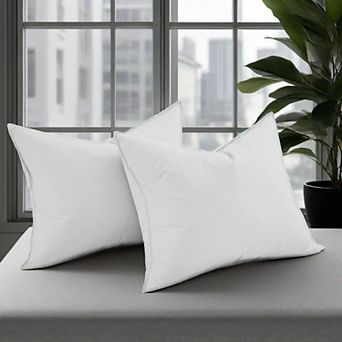 Unikome 2 Pack Goose Feather & Down Pillows - Luxury Hotel Bed Pillows with Soft Cotton Cover