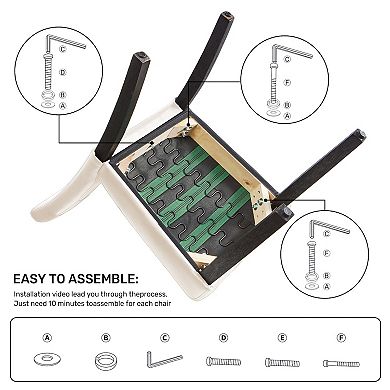 Unikome Set of 2 Faux Leather Dining Chairs - Elegant & Comfortable Seating