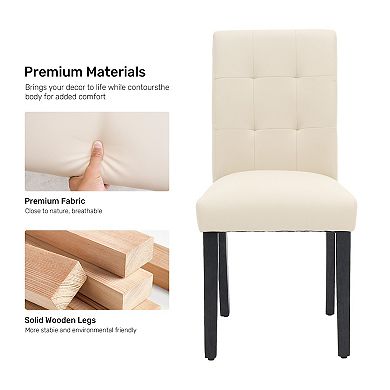 Unikome Set of 2 Faux Leather Dining Chairs - Elegant & Comfortable Seating