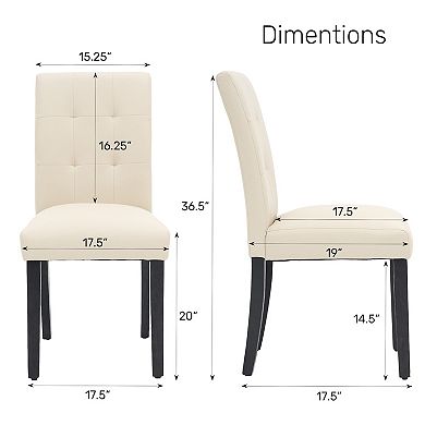 Unikome Set of 2 Faux Leather Dining Chairs - Elegant & Comfortable Seating