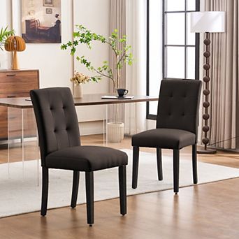 Unikome Set of 2 Faux Leather Dining Chairs - Elegant & Comfortable Seating