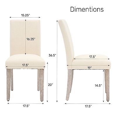 Unikome 2 Pack Stylish Modern Upholstered Dining Chairs