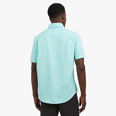 Men's Chaps Short Sleeve Performance Chambray Button Down Shirt