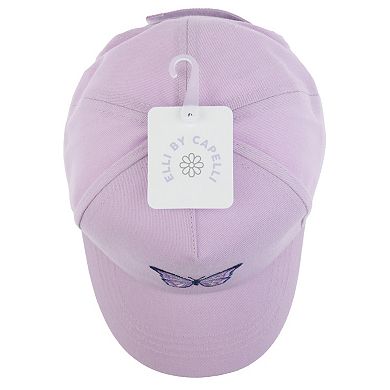 Girls Elli by Capelli Embroidered Butterfly Baseball Hat