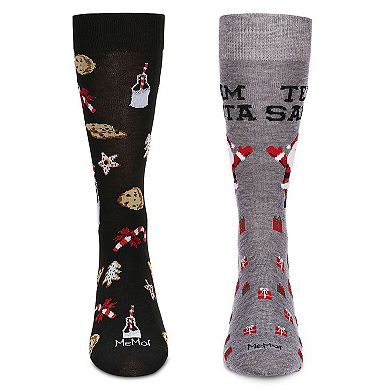 Men's 2 Pair Pack Novelty Christmas Holiday Crew Socks
