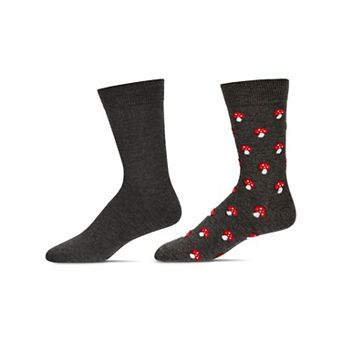 Men's 2 Pair Pack Cashmere Novelty Crew Socks