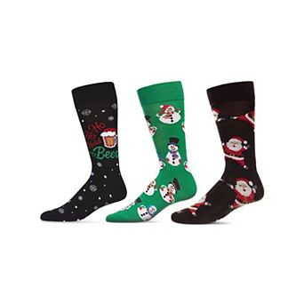 Men's 3 Pair Pack Christmas Novelty Crew Socks