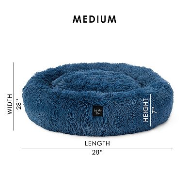 Nicole Miller New York Pet Ellie Fuzzy Solid Donut Pet Bed