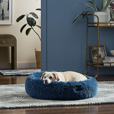 Nicole Miller New York Pet Ellie Fuzzy Solid Donut Pet Bed