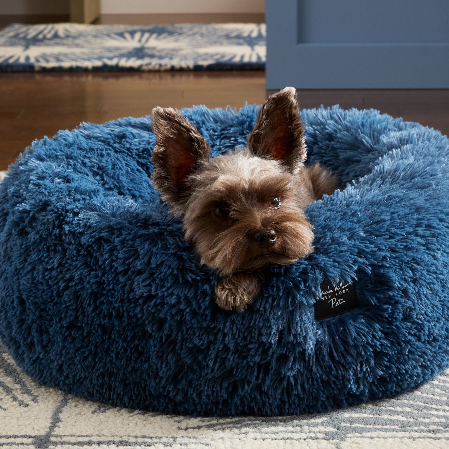 Nicole Miller Haustierbett Ellie Donut Form – Flauschig, Wasserabweisend, XS 48x48 Cm