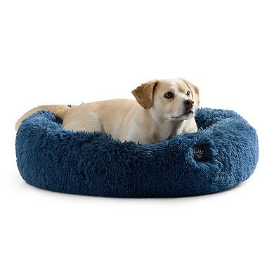 Nicole Miller New York Pet Ellie Fuzzy Solid Donut Pet Bed