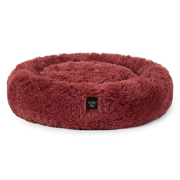 Nicole Miller New York Pet Ellie Fuzzy Solid Donut Pet Bed - Rose Pink (S)