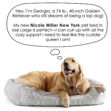 Nicole Miller New York Pet Mod Damask Plushy Bolster Bed