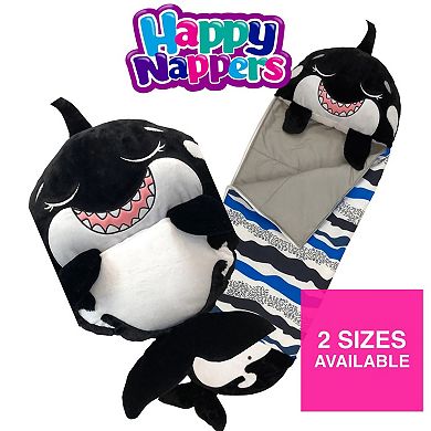 Jay@Play Happy Nappers: Medium 2-in-1 Pillow & Sleepy Sack - Ozzy The Black Shark