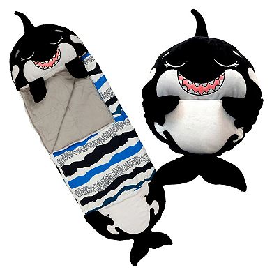 Jay@Play Happy Nappers: Medium 2-in-1 Pillow & Sleepy Sack - Ozzy The Black Shark
