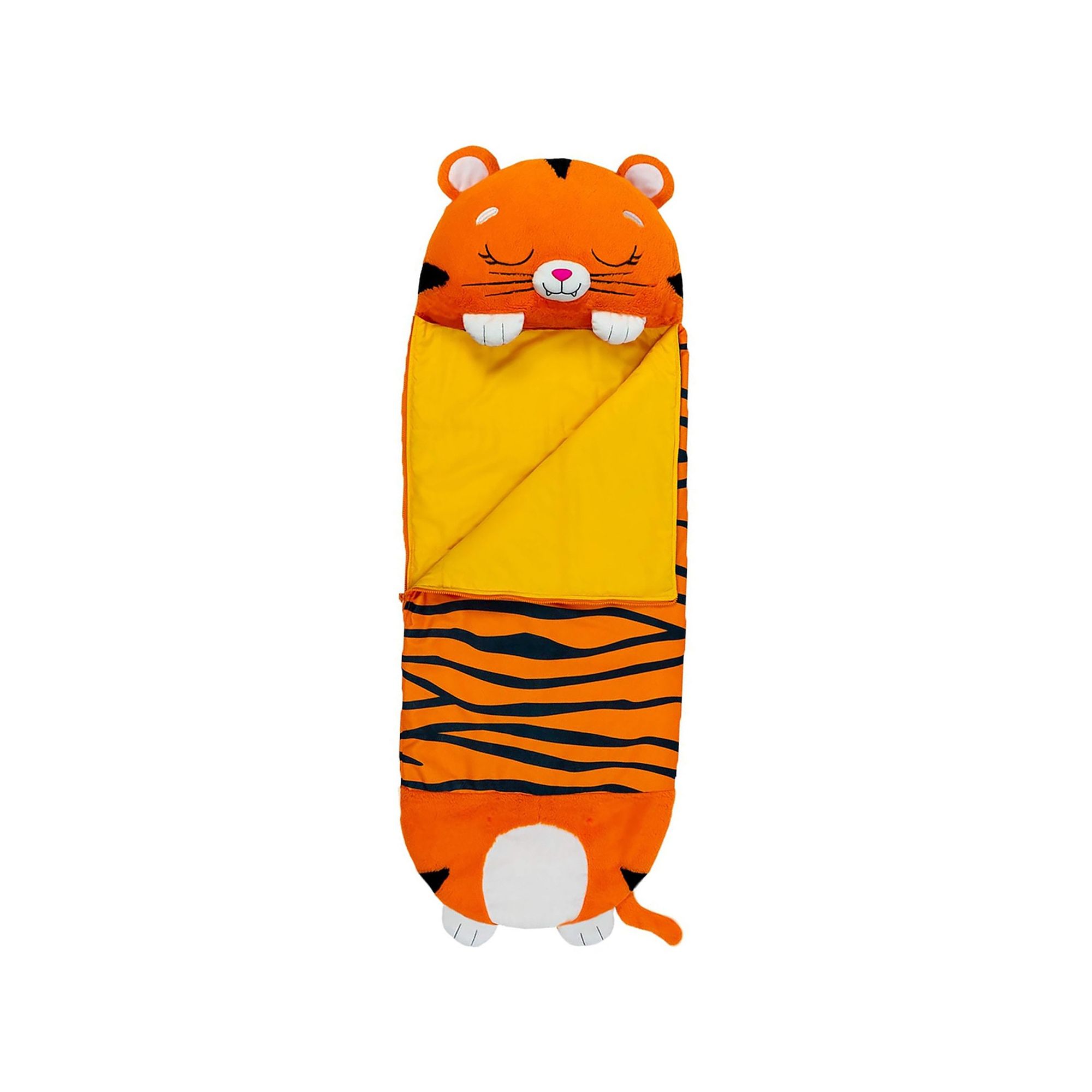 Jay@Play Happy Nappers: Medium 2-in-1 Pillow & Sleepy Sack - Tiger Tobi, Mu