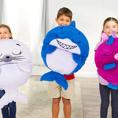 Jay@Play Happy Nappers Medium Blue Shark Pillow & Sleepy Sack